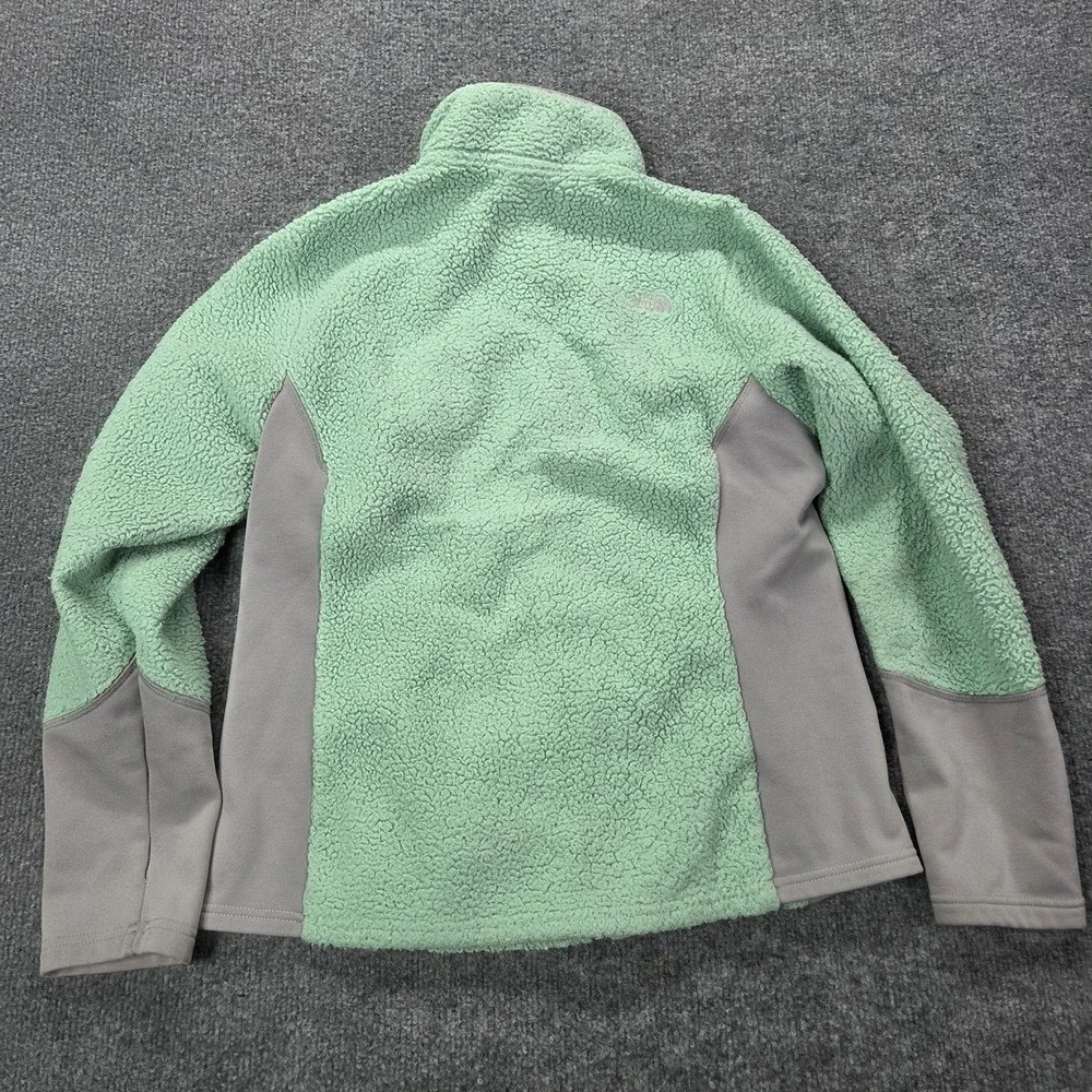The‎ North Face Jacket Girls 18 Green Sherpa Fleece Full Zip Winter Warm Coat